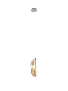 Wardley Pendant 2m, 1 x G9, Polished Chrome/Amber