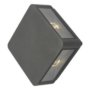 Weiss 4 Light 8W Integrated Anthracite LED Outdoor IP65 Wall Light With Matt Grey Glass
