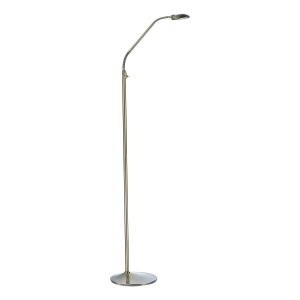 Wellington 1 Light 7W Integrated LED Antique Brass Adjustable Floor Lamp With Toggle switch
