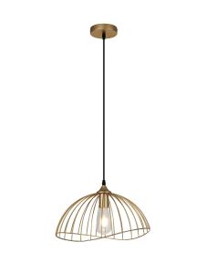 Whispy 40cm Dome Pendant, 1 x E27, Painted Gold
