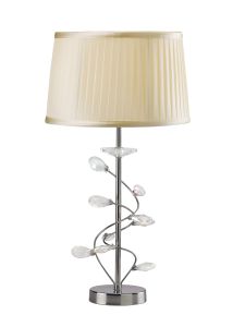 Willow Table Lamp With Ccrain Shade 1 Light E27 Polished Chrome/Crystal