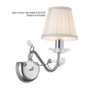 Willow Wall Lamp WITHOUT SHADE 1 Light E14 Polished Chrome/Crystal