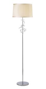 Willow Floor Lamp With Ccrain Shade 1 Light E27 Polished Chrome/Crystal