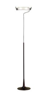 Zira Floor Lamp 2 Light G9, Polished Chrome/Frosted White Glass/Wenge, NOT LED/CFL Compatible