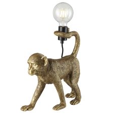 Capuchin 1 Light E27 Vintage Gold Monkey Table Lamp With Inline Switch