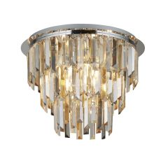 Searchlight 1225-5CC Clarissa 5 Light Pendant With Clear/Amber/Smokey Crystal Prism Drops Finish