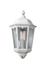 Zagreb Half Wall Lamp 1 Light E27 IP44 Exterior White Aluminium/Glass