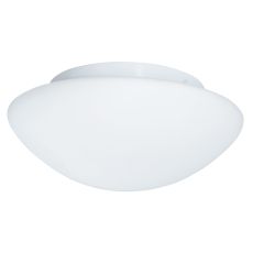 Bathroom IP44 2 Light - White Flush Opal Glass Fitting 28cm