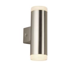 LED Outdoor 2 Light & Porch Wall Light, Satin Silver