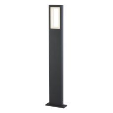 Single Outdoor LED Pedestal Dark Grey/Frosted Diffuser Finish