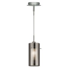 Duo 2 - 1 Light Pendant With Smokey Outer/Frosted Inner Glass Shades