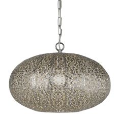 Fretwork 1 Light Pendant, Shiny Nickel 2672SS