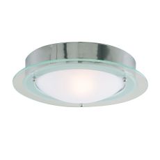 Bathroom IP44 1 Light - Chrome Flush Clear/Opal Glass