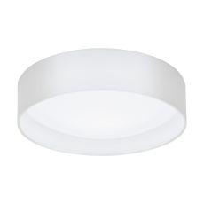 Pasteri 1 Light LED Integrated Satin Nickel Flush With Fabric White Shade