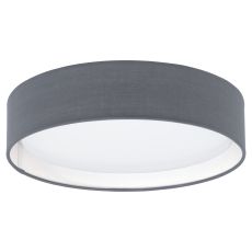 Pasteri 1 Light IP20 LED Integrated Plastic Flush With Fabric Grey Shade