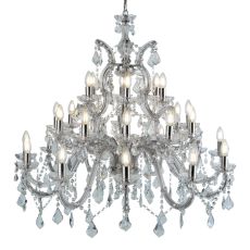 Marie Therese - 30 Light Chandelier, Chrome, Clear Crystal
