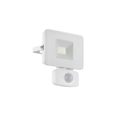 Faedo 3, 1 Light 10W LED Integrated PIR Sensor Outdoor IP44 Wall Light White With Clear Glass
