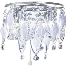 Spindle - LED & 2 Light Wall Bracket, Chrome, Clear/White Glass Deco
