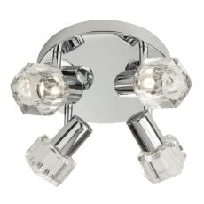 Triton - LED 4 Light Spotlight Plate, Chrome, Clear Glass