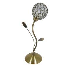Bellis II - Table Lamp, Antique Brass, Clear Glass Deco Shade