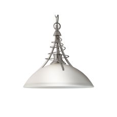 Linea Satin Silver Twist Pendant Contemporary Wood Acid Glas