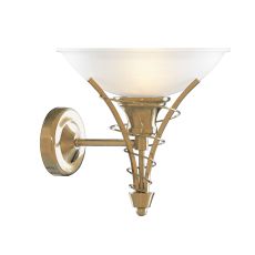 Linea Antique Brass Twist Wall Bracket - Acid Glass