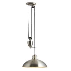 Endon POLKA-SN Polka Single Pendant Satin Nickel Plate Finish