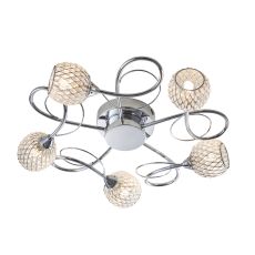 Endon AHERNE-5CH Aherne 5 Light Semi Flush Polished Chrome Plate with Clear Glass Finish
