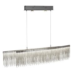 Memphis LED Ceiling Bar, Satin Silver, Chain Link Waterfall Dressing