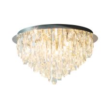 Siena 5 Light G9 Polished Chrome Flush Fitting With K5 Clear Crystal Glass Detail