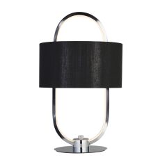 Madrid 1 Light LED Integrated Table Lamp Polished Chrome With Opal And Black Shade