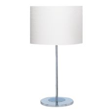 Drum Table Lamp (Single) - Chrome Base, Ivory Drum Shade