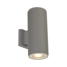 Single Outdoor Up/Down Wall Light Grey/Clear Glass Finish