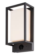 Meribel Camera/WIFI/CCT Wall Lamp, 9W LED, 2700-6000K, 530lm, IP54, Graphite, 3yrs Warranty