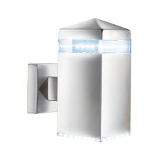 India LED Outdoor Wall Light - Satin Silver Square 32 LEDs