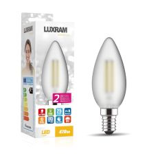 (Pack Of 5) Value Classic LED Candle E14 4W Warm White 2700K, 470lm, Frosted Finish