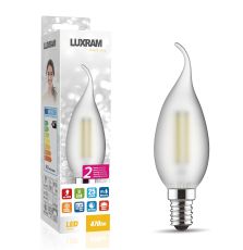 (Pack Of 5) Value Classic LED Candle Tip E14 4W Warm White 2700K, 470lm, Frosted Finish
