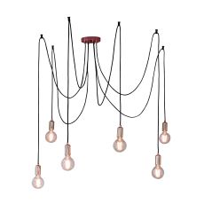 Studio 6 Light E27 Copper Adjustable Multi Pendant