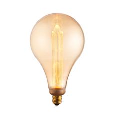 XL E27 2.5W 2300K, 120lm LED Globe 148mm Bulb With Tinted Amber Glass