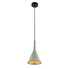 Jakob 1 Light E14 Smooth Grey Concrete Adjustable Pendant With Black Fabric Cable