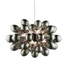 Infinity 8 Light G9 Black Chrome Adjustable Pendant With Elctro-Plated Dark Chrome Glass Shades