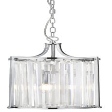Victoria 2 Light Pendant, Chrome With Crystal Glass