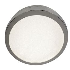 LED Flush Ceiling Light, Diameter 60cm, Chrome And Crystal Sand, IP44