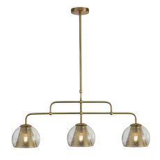 Conio 3 Light Pendant, Satin Brass And Clear Glass