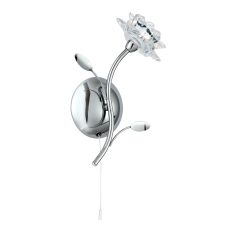 Bellis - 1 Light Wall Bracket, Chrome, Clear Flower Glass