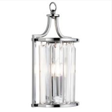 Victoria 1 Light Wall Light, Chrome With Crystal Glass