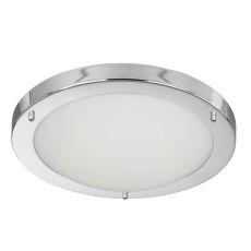 LED Flush Chrome Fitting, Opal Glass, 12W