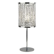 Elise 1 Light Table Lamp, Chrome, Crystal Drops