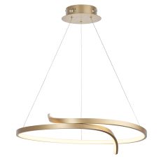 Rafe 32W 1760lm Integrated LED Matt Brushed Gold Finish With Frosted Diffuser Pendant 3000K