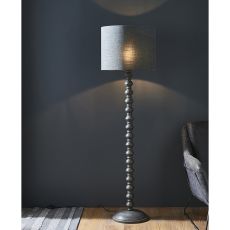 Joss 1 Light E27 Dark Grey Washed With A Lightly Distressed Finished Solid Wood Floor Lamp (Base Only)